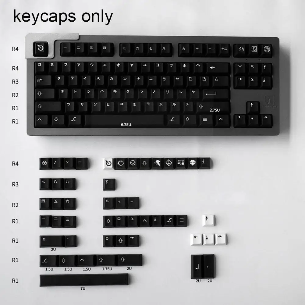 

137 Key GMK WoB KATAKANA Clone PBT Keycap Profile for CHERRY MX Switch Mechanical Keyboard DYE-SUB 61/64/87/96/104 Layout I5F9