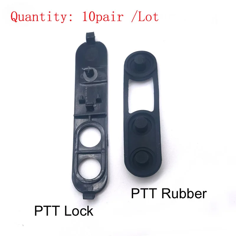 

10 Pair/Lot PTT Button Lock and PTT Rubber Key Bezel for Motorola Two Way Radio XIR P3688 CP200D DEP450 DP1400 Walkie Talkie