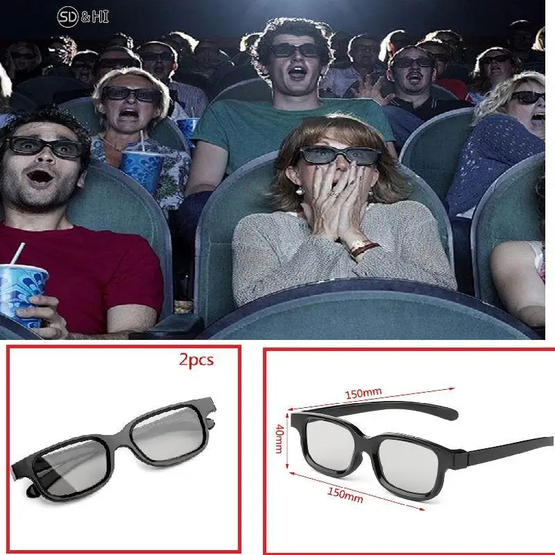

Универсальные 3D очки в черной оправе, 0,2 мм