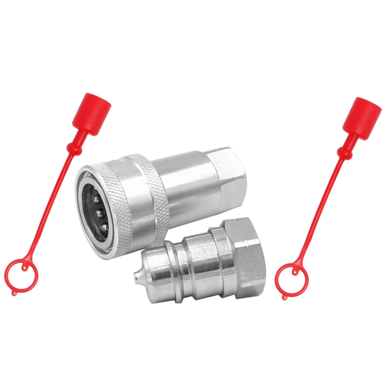 

1Set Quick Release Fitting ISO7241-A NPT Hydraulic Coupling Connector 1/2Inch Quick Change Interface Metal