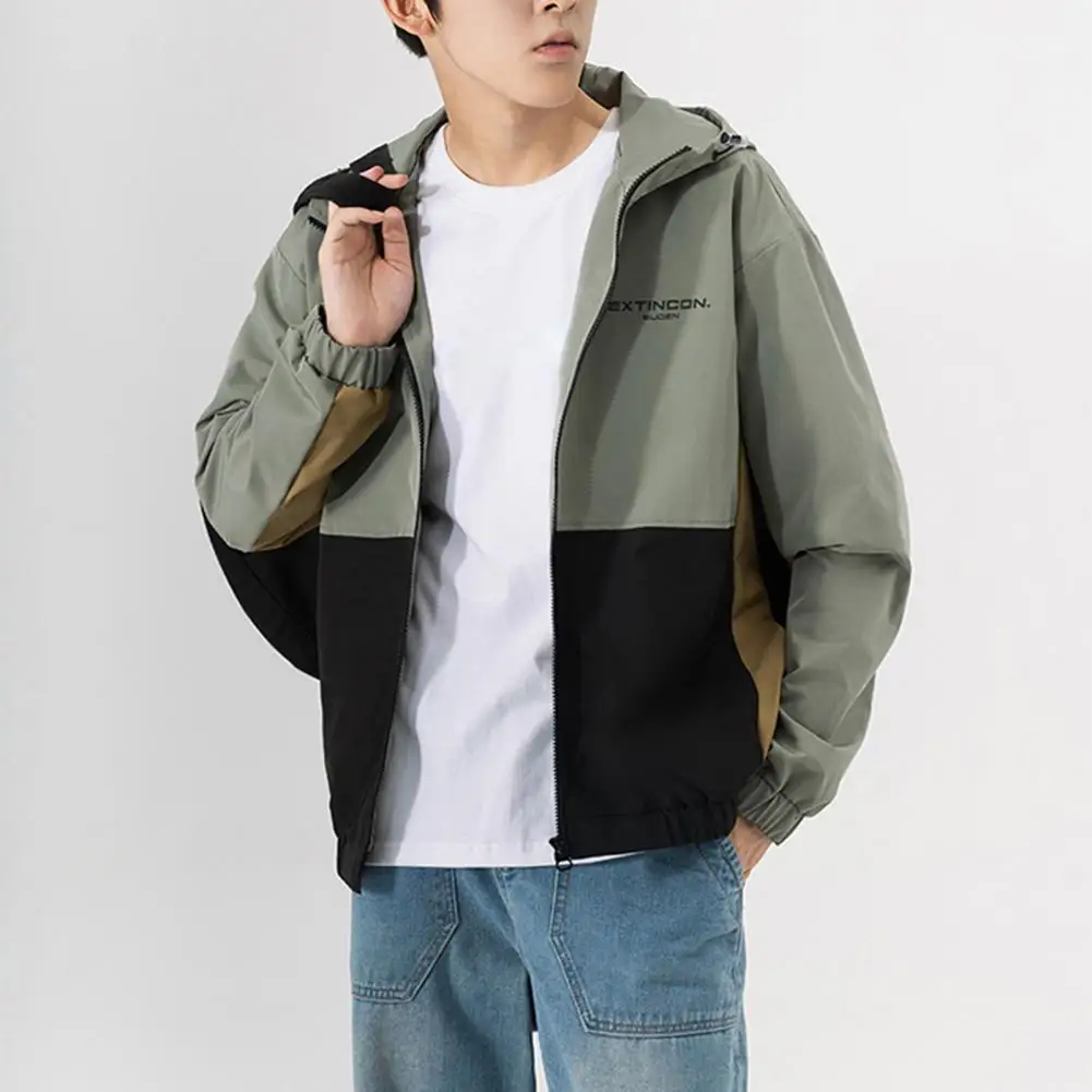 

Ветровка мужская с капюшоном, модное пальто в стиле пэчворк, Повседневная бейсбольная куртка в стиле хип-хоп, верхняя одежда на осень