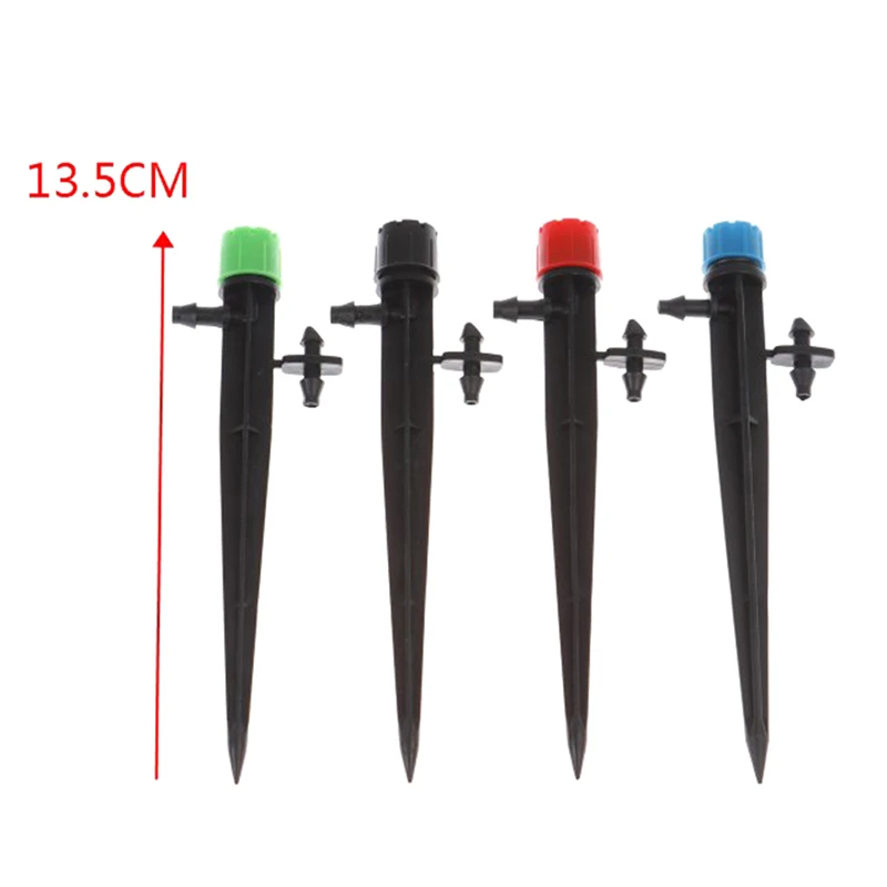 

5Pcs Drip Irrigation Adjustable Flow Drippers with Stake 360 Degree Flow Head