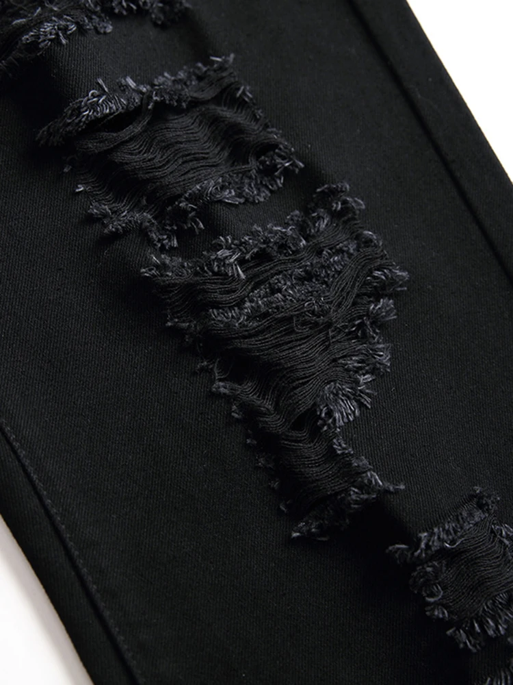 2023 New Retro Men High Street Designer Ripped Jeans Denim New Black Brand Hole Straight Trendy Classic High Quality Casual Pant