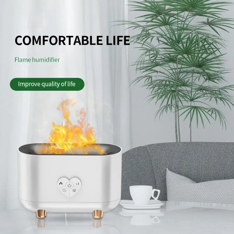 

Essential Oil Diffuser With Flame Night Light 200ml Silent Aroma Diffuser Cold Mist Humidifier Home Decoration Children Gift