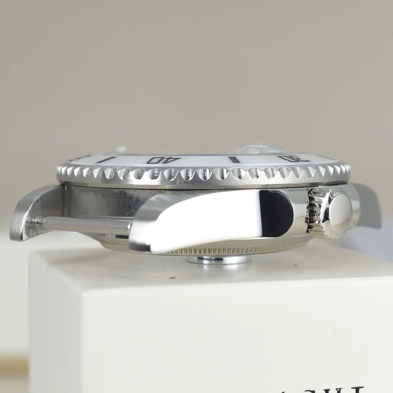 Роскошные мужские часы 40 мм внешняя белая керамическая рамка для Seiko NH35 NH36 NH38 NH34