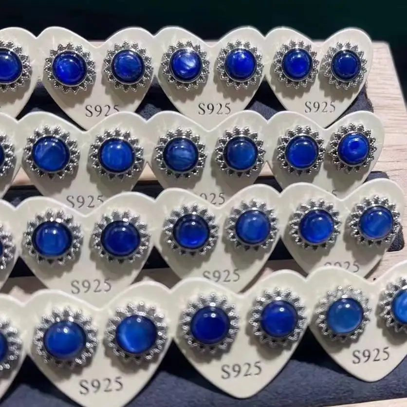 

5pairs natural kyanite white copper stud earrings wholesale