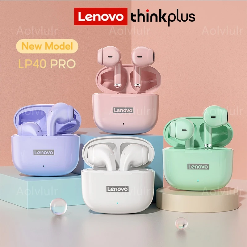 

Lenovo LP40 Pro Earphone Bluetooth 5.1 Wireless Headphones Waterproof Earpieces Sports Earbuds Wiht Microphone Music TWS Headset