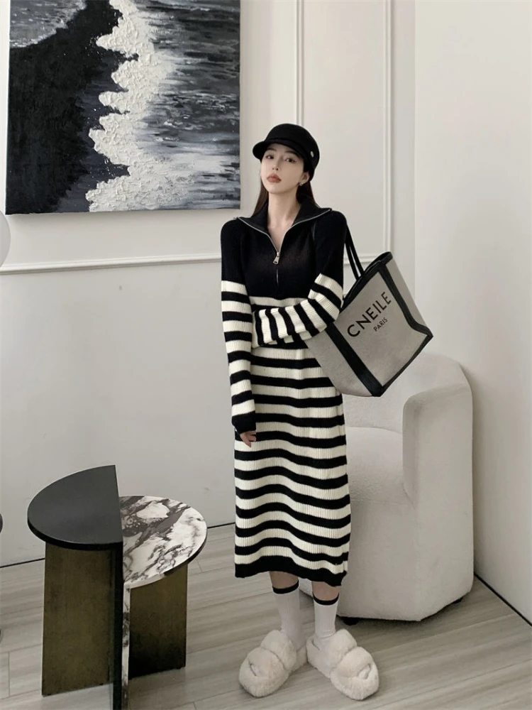 Женская трикотажная водолазка средней длины с длинным рукавом