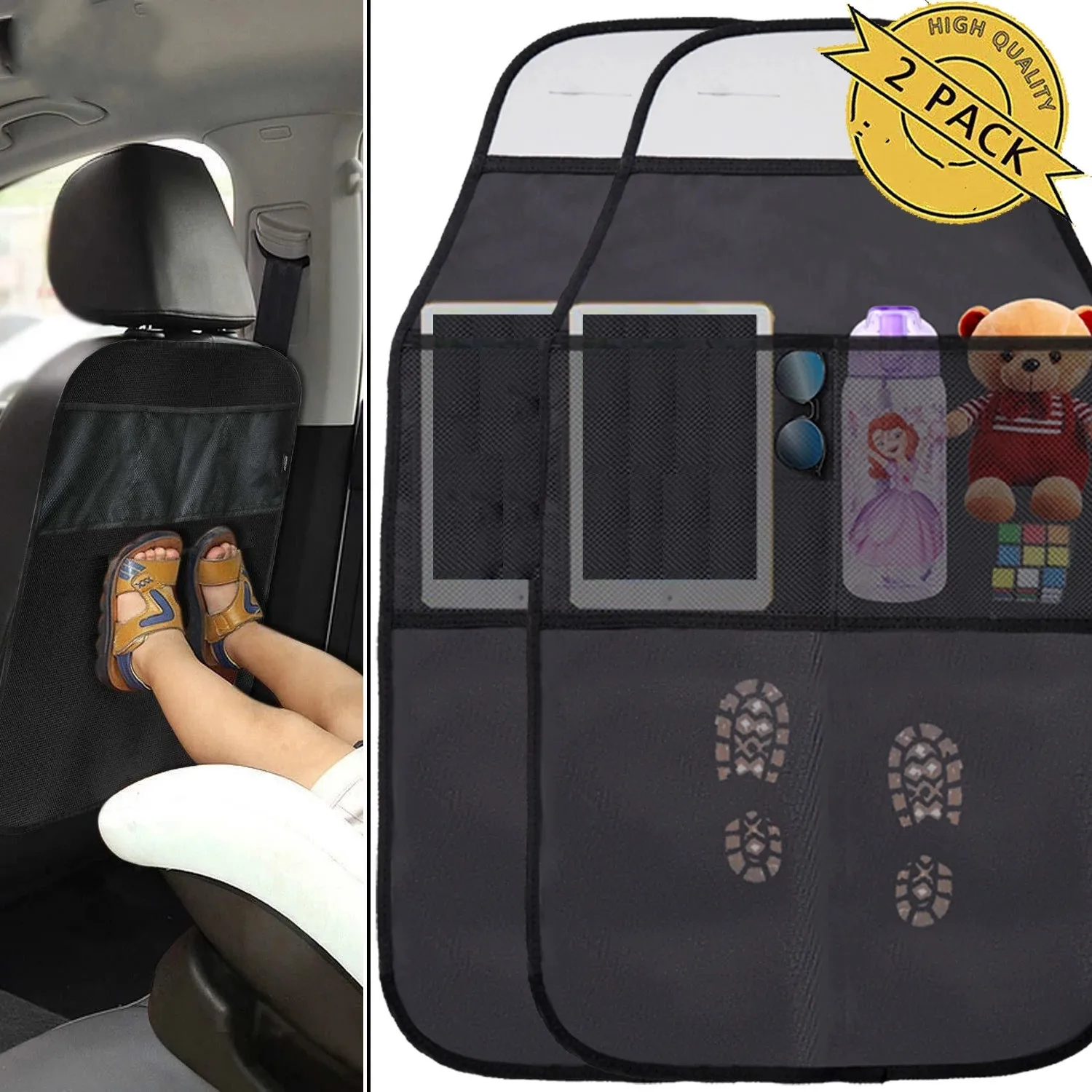 

1/2Pc Baby Kids Car Safety Seat Protector Mat Kick Mats Cushion Seat Back Protective Cover Non Slip Storage Bag Pocket Organizer
