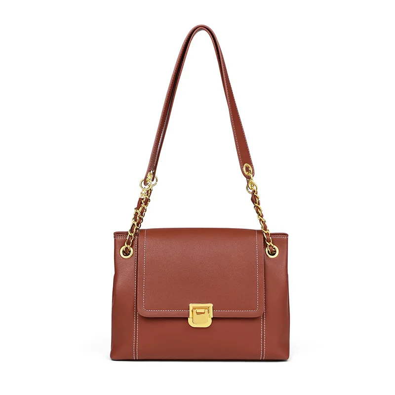 

Genuine Cow Leather Women Satchel Bag Fashion High Quality Chain Shoulder Bags For Women 2022 Luxury Female Handbags Women Bags