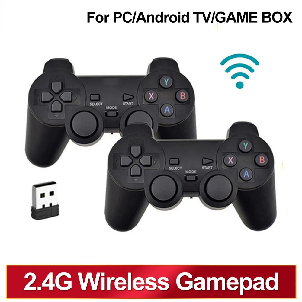 2 PCS 2.4Ghz Wireless Gamepad No Delay Game Controller USB Joystick For PC Android TV BOX GAME BOX Classic Exterior Design