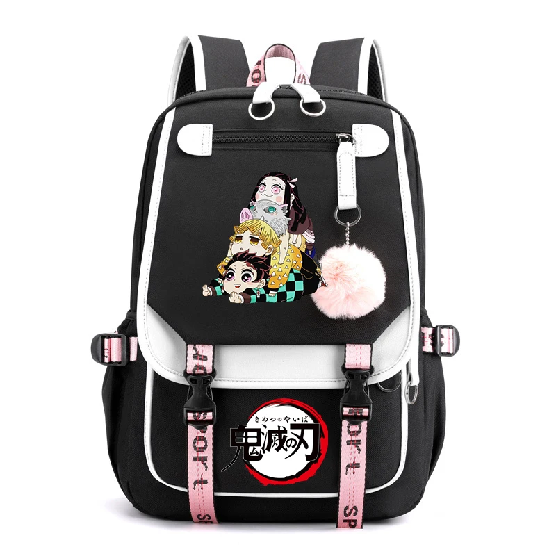 

Anime Demon Slayer Kimetsu no Yaiba Backpack Primary Middle School Students Schoolbag Teenager Oxford Travel Laptop Backpacks