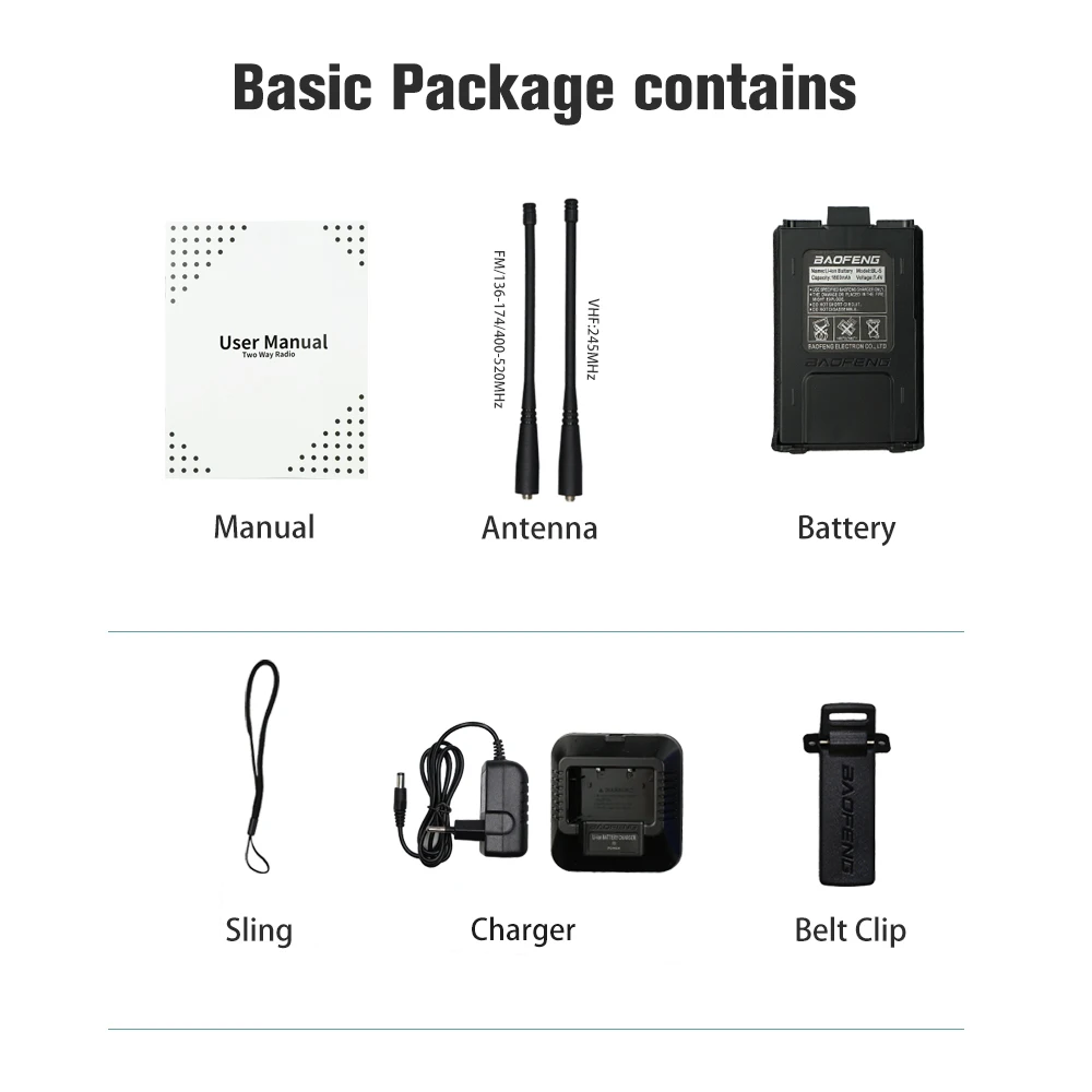 Baofeng Tri-Band UV-5R III Walkie Talkie VHF UHF 220-260MHz Ham Transceiver Portable 5W Two way Radio UV5R UV 5R Update Intercom