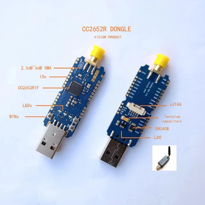 CC2652P CC2652 BLE Simplelink 2 4G Zigbee 2MQTT резьба домашний помощник маршрутизатор USB ключ |