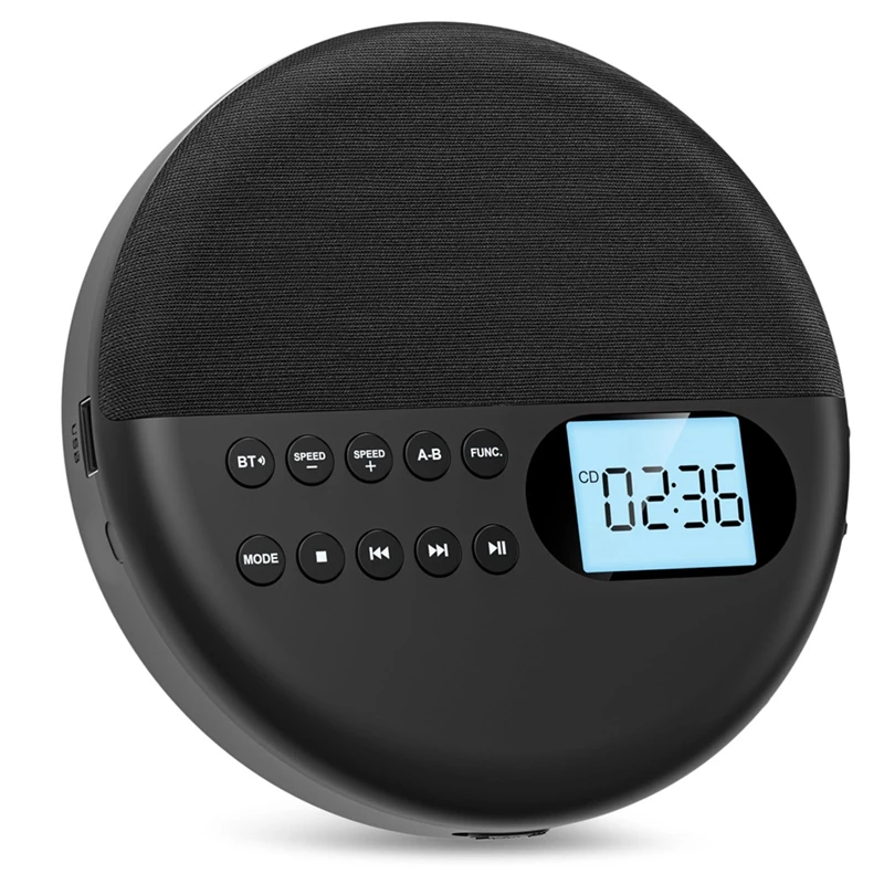 Bluetooth CD-плеер с динамиками перезаряжаемый ЖК-дисплей ASP кабелем AUX для автомобиля