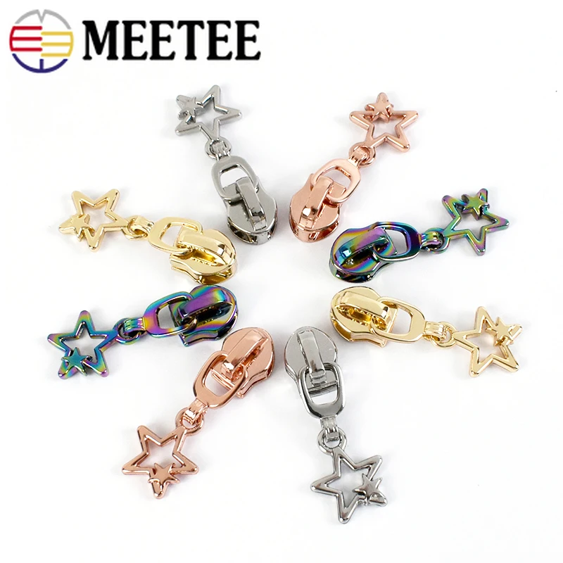 

10/20Pcs Zipper Puller Sliders Star Zip Head for 5# Nylon Zippers Coat Backpack Jacket Decorative DIY Repair Sewing Accessories