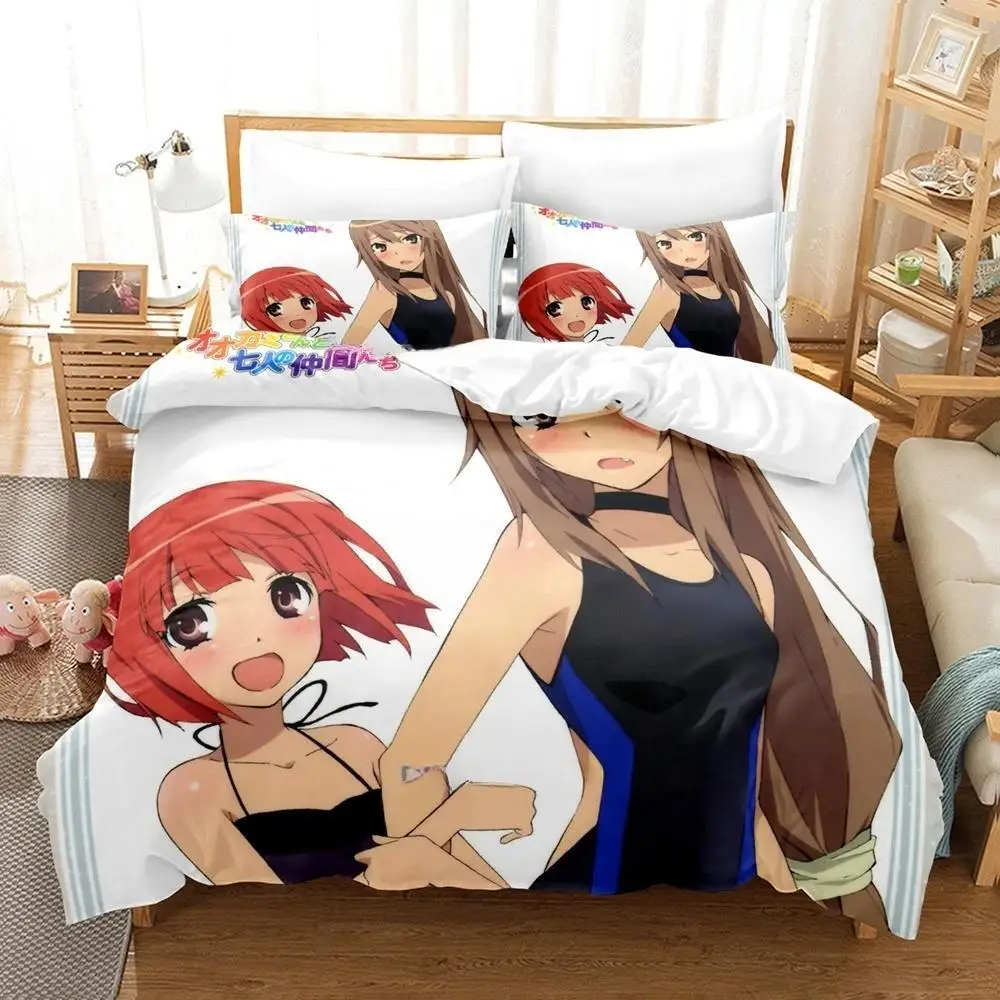 Ookami-san To Shichinin No Nakama-tachi Bedding Set Single Twin Full Queen King Size Bed Adult Kid Bedroom Duvet cover Sets