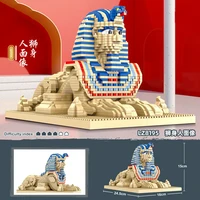 world attractions egyptian sphinx 3d model building blocks diy pyramid assembly ornaments childrens adult educational toy gift