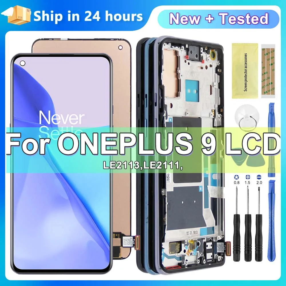 Замена ЖК-экрана OnePlus 9 Цифровой Сенсорный Дигитайзер Для LE2113 LE2111 LE2110 LE2117 LE2115