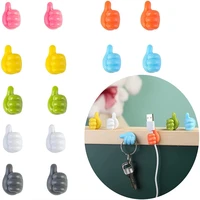 6pcs multifunctional clip holder thumb hooks wire organizer wall hooks hanger strong wall storage holder for kitchen bathroom
