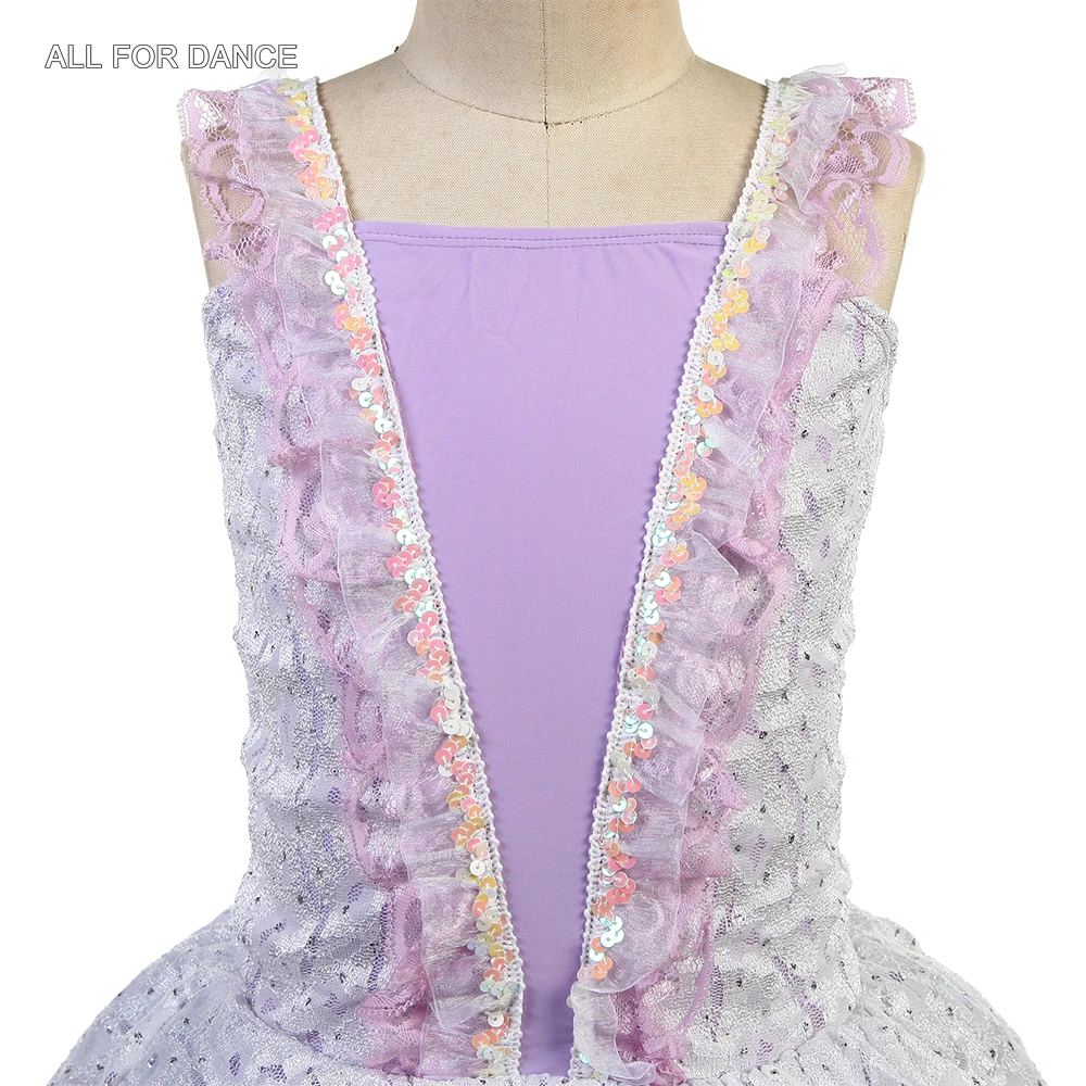 15303 сиреневое балетное танцевальное платье-пачка кружевное платье для детей