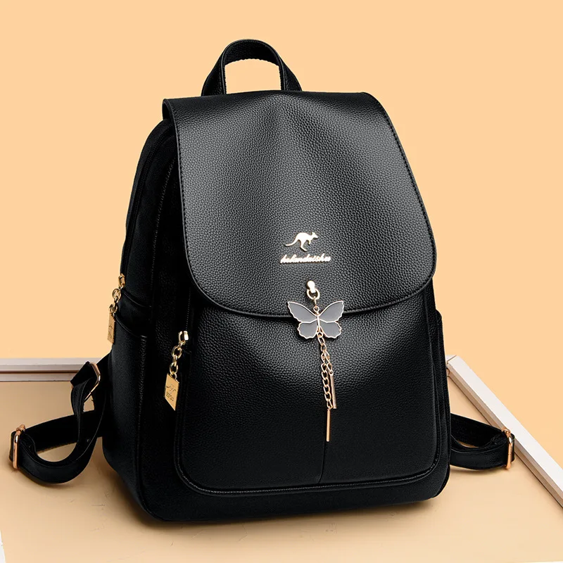 Fashion Women's Backpack Leisure Stylish Travel Soft PU Leather Handbag Schoolbag Shoulder Bags Large Capacity for Women Girls