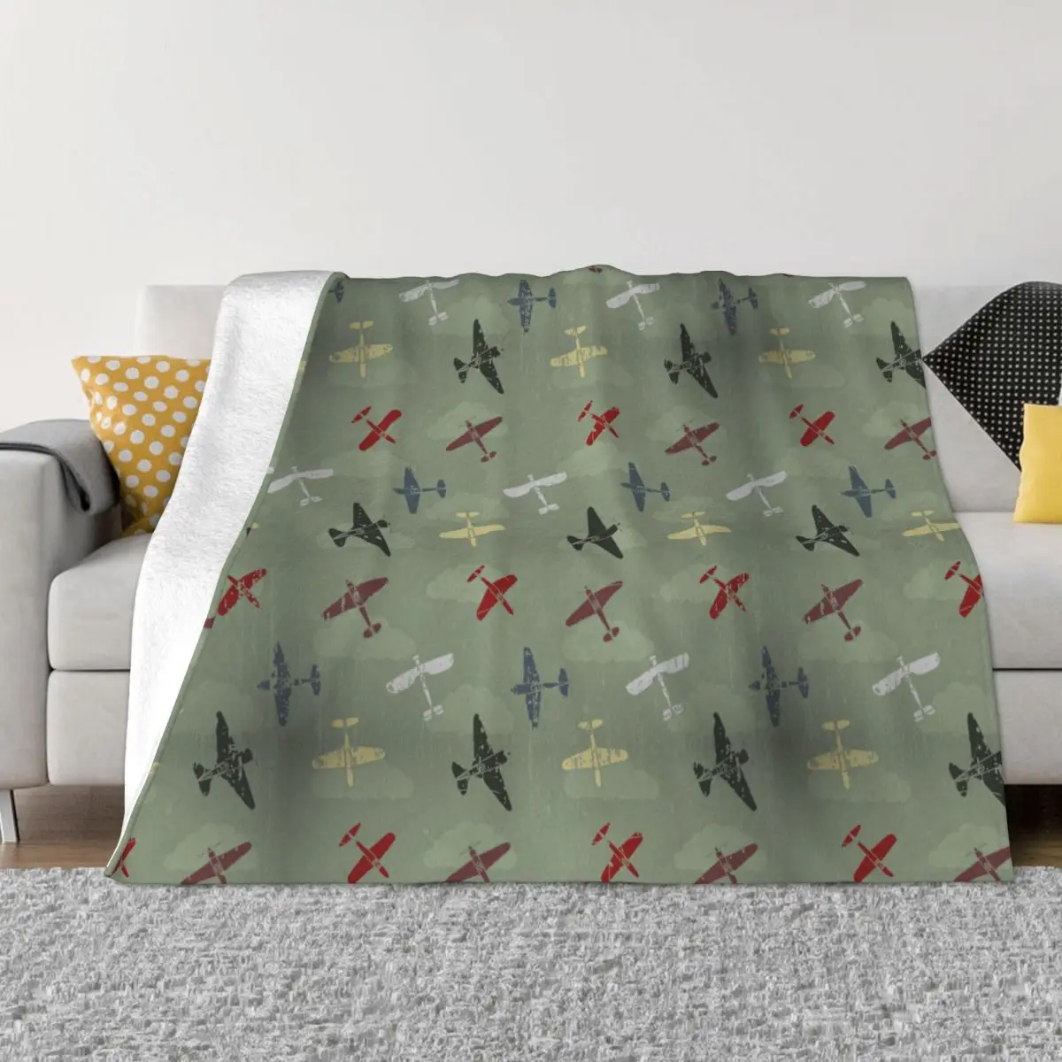 

Cartoon Planes Toy Blankets Flannel Autumn/Winter Childen Gift Portable Lightweight Throw Blanket for Sofa Travel Bedding Throws