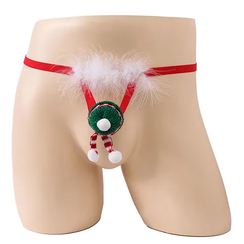 Зyncue мужские стринги зелёные/красные из спандекса