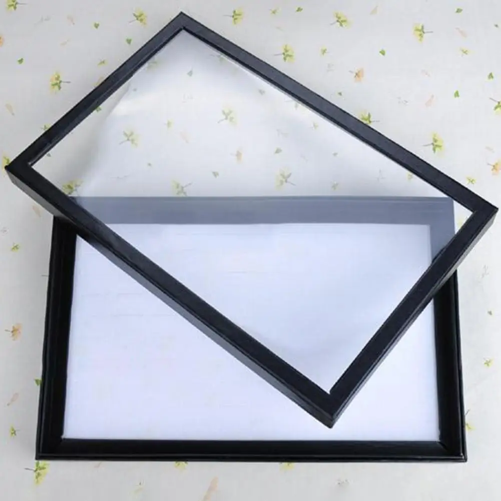 Transparent Lid Large Capacity Cardboard Cufflink Jewelry Tray Ring Showcase For Women