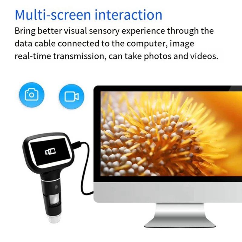 Обновленный 2 4-дюймовый цифровой микроскоп с увеличением 1600X монетный 8