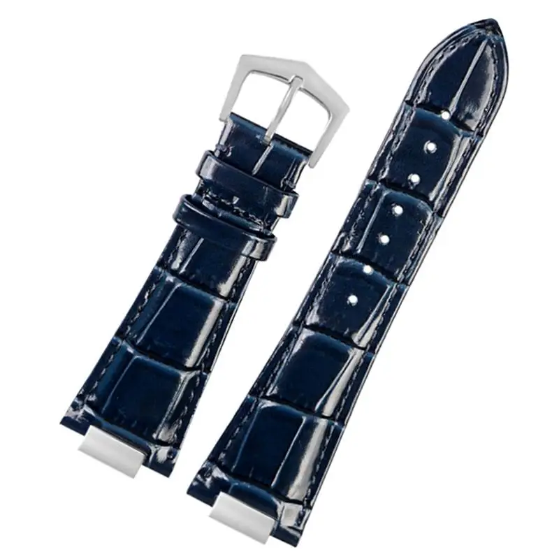 Ремешок для часов SCHIK из натуральной кожи с выемкой 25 х13 мм + разъем Patek Philips Nautilus 5711