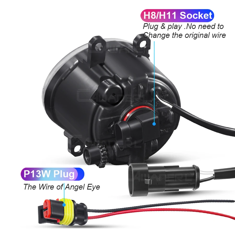 2 х 30 Вт светодиодные противотуманные фары в сборе Angel Eye DRL H11 Автомобильные