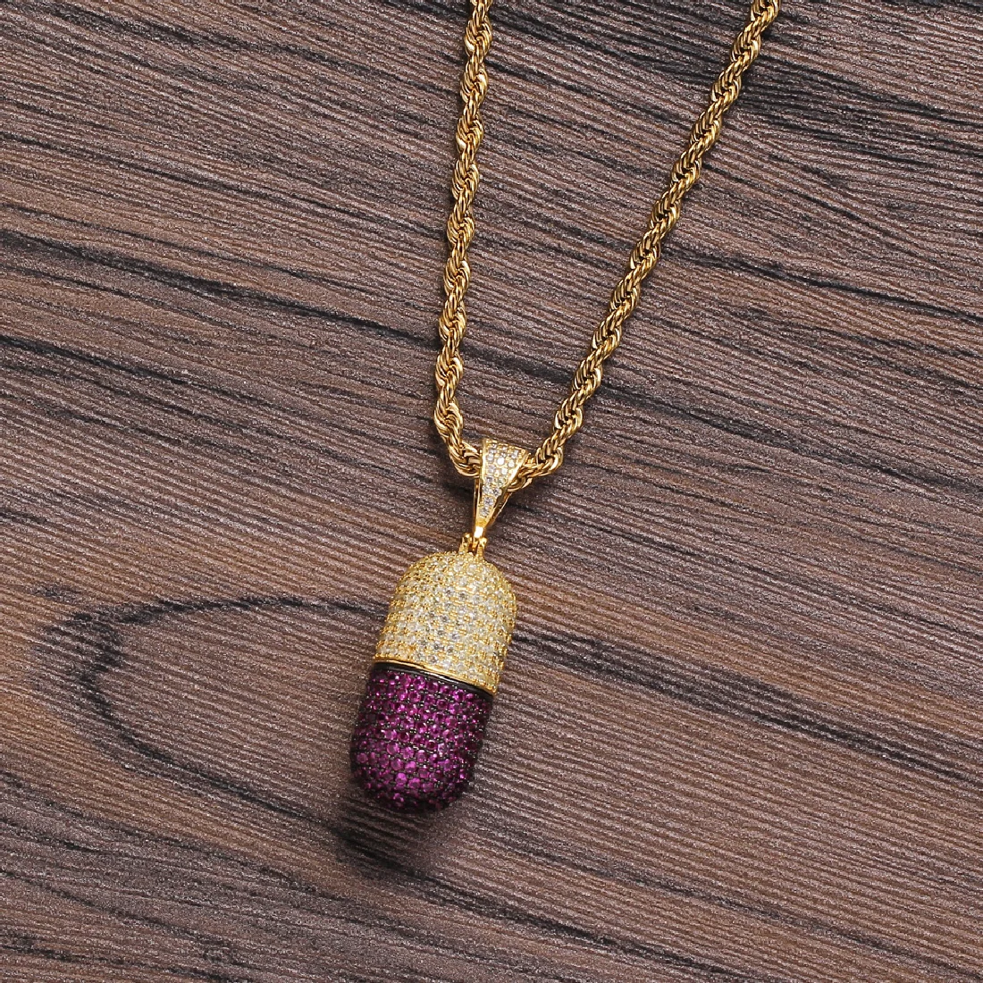 

Man Bling Bling Zircon Necklace CZ Brass Pendants Men Hip hop Jewelry CN240
