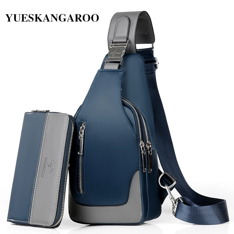 

Brand Chest Pack Men Casual Shoulder Crossbody Bag USB Charging Chest Bag Waterproof Oxford Travel Sling Bag Messenger Bag Male