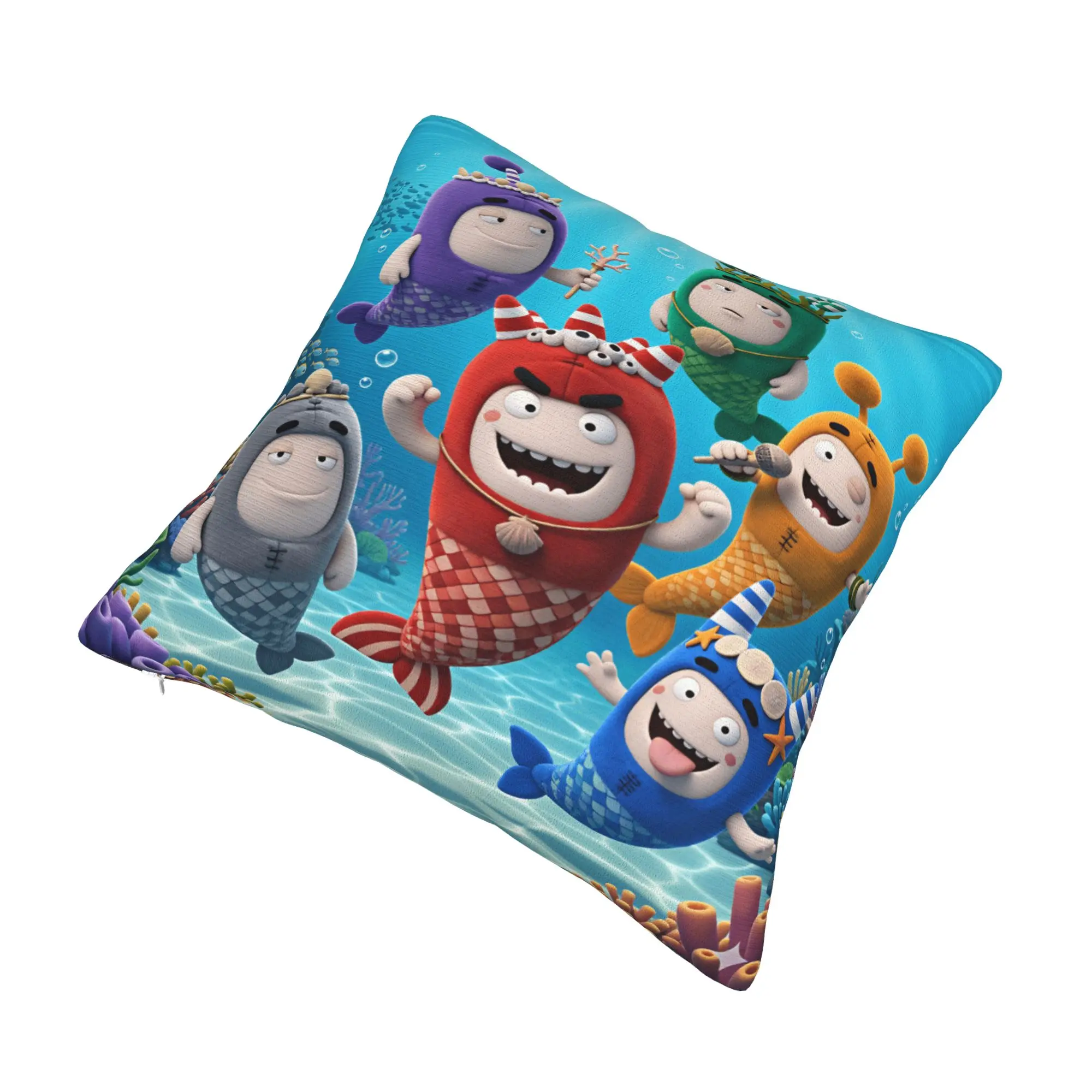 Фото Чехол для подушки с героями мультфильмов Oddbodes, современный чехол для подушки для дивана, кровати, гостиной, индивидуальный чехол для подушки, подарок на день рождения №3