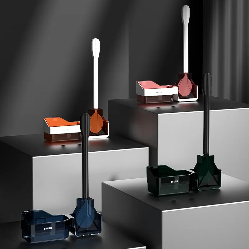 

Wall Mounted Cleaner Toilet Brush Storage Box Household Bathroom Accessories Water Leak Proof With Base Quick Drying Holder Set