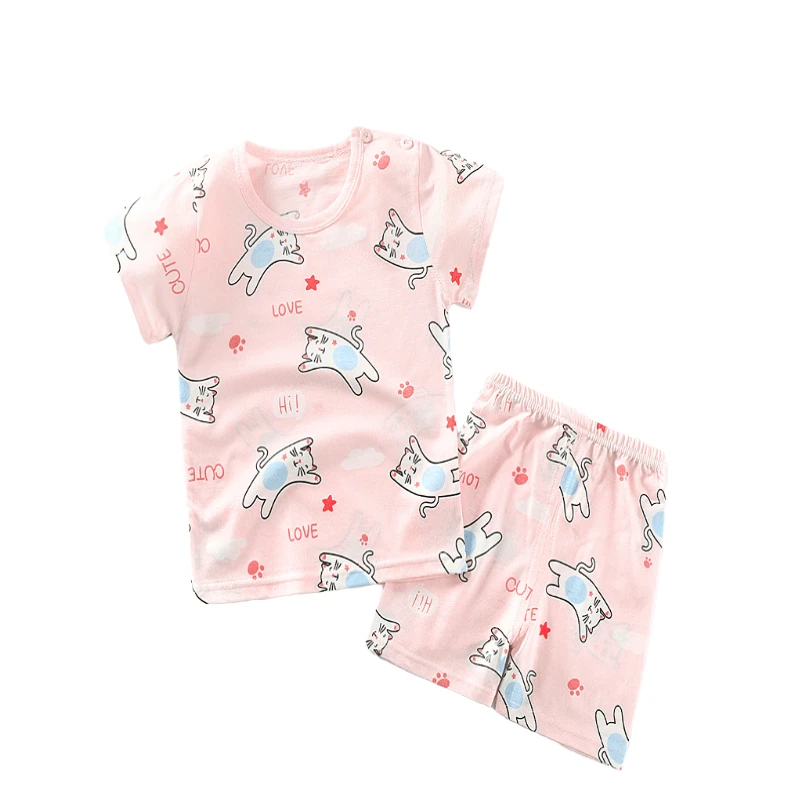 

1-3 Years Old Infant Childrens Short Sleeve Suits Cotton Girls Summer Clothes Boys T-Shirts Baby Clothes Korean Children Clothes