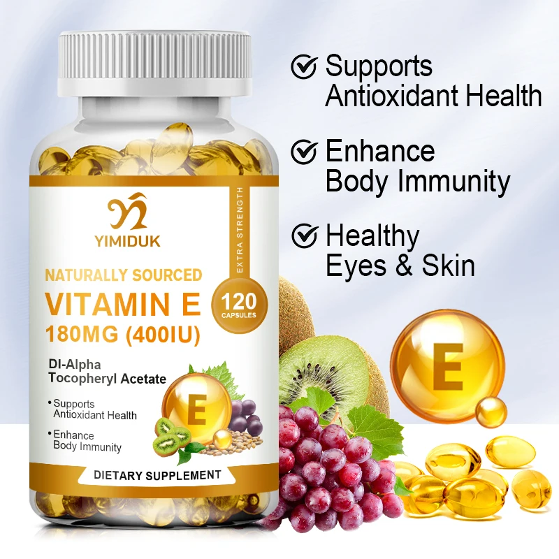 

Vitamin E Immune System & Skin Nutrition Supplement for Antioxidant Support Vitamine Extract Capsules Anti-Wrinkle Whiten
