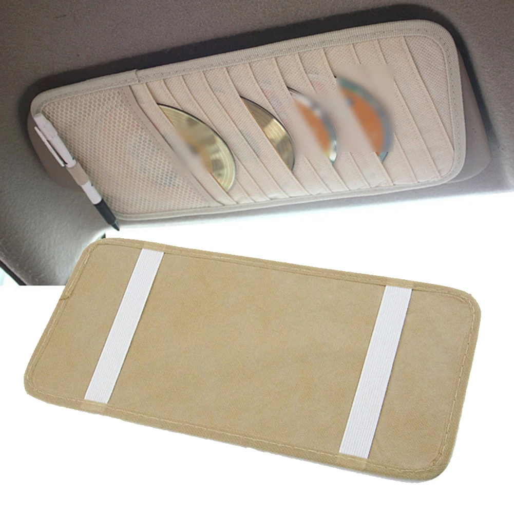 

Car Non-woven Sun Visor Simple CD Storage Bag (black/rice/grey)be Directly Fixed On The Sun Visor Of The Car Sun Visor CD Organi