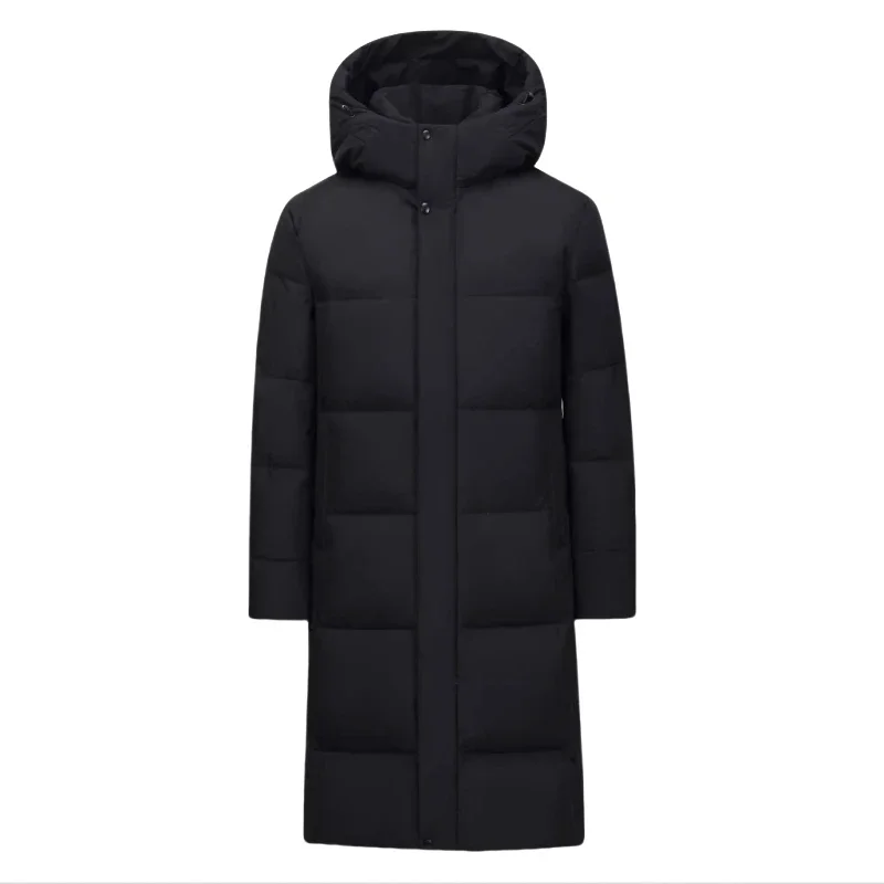 Мужской длинный пуховик YEAE теплая Толстая зимняя куртка выше колена в Корейском