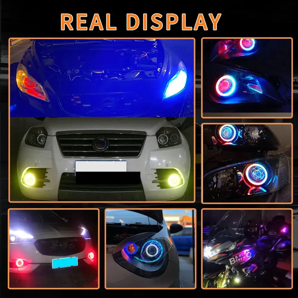 2 шт. светодиодные ангельские глаза RGB лампочка гало кольца фонарь фонарь автомобильный дневной ходовой огонь ДХО водонепроницаемые декоративные фонари 70 80 90 100 мм (art.: 3920cbe81ef5b) - 3920cbe81ef5b