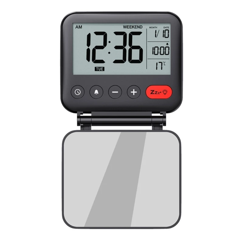 Creative Small Lcd Desk Clock With Backlight Date Temperatur