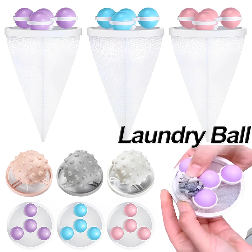

Laundry Ball Washing Machine Filter Hair Fur Remover Clothes Cleaning Tool Floating Fiber Collector Reusable Ball Lint Catcher