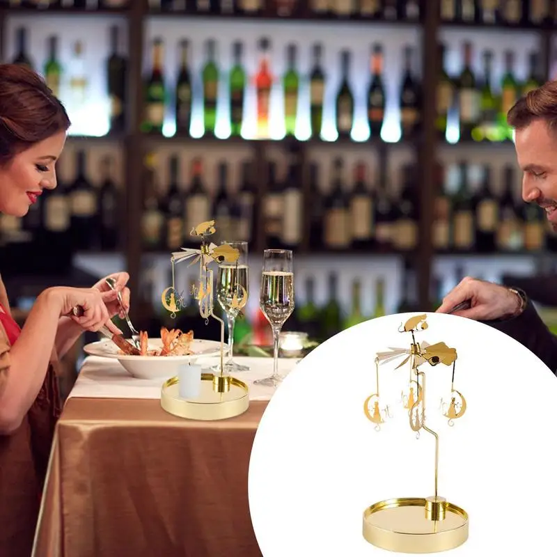 Вращающийся подсвечник карусель для свечей чайных вентилятор домашнего ужина