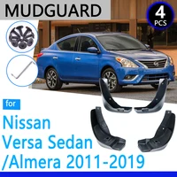 Mudguards fit for Nissan Versa Sedan Latio Sunny Almera N17 2011~2019 2017 Car Accessories Mudflap Fender Auto Replacement Parts