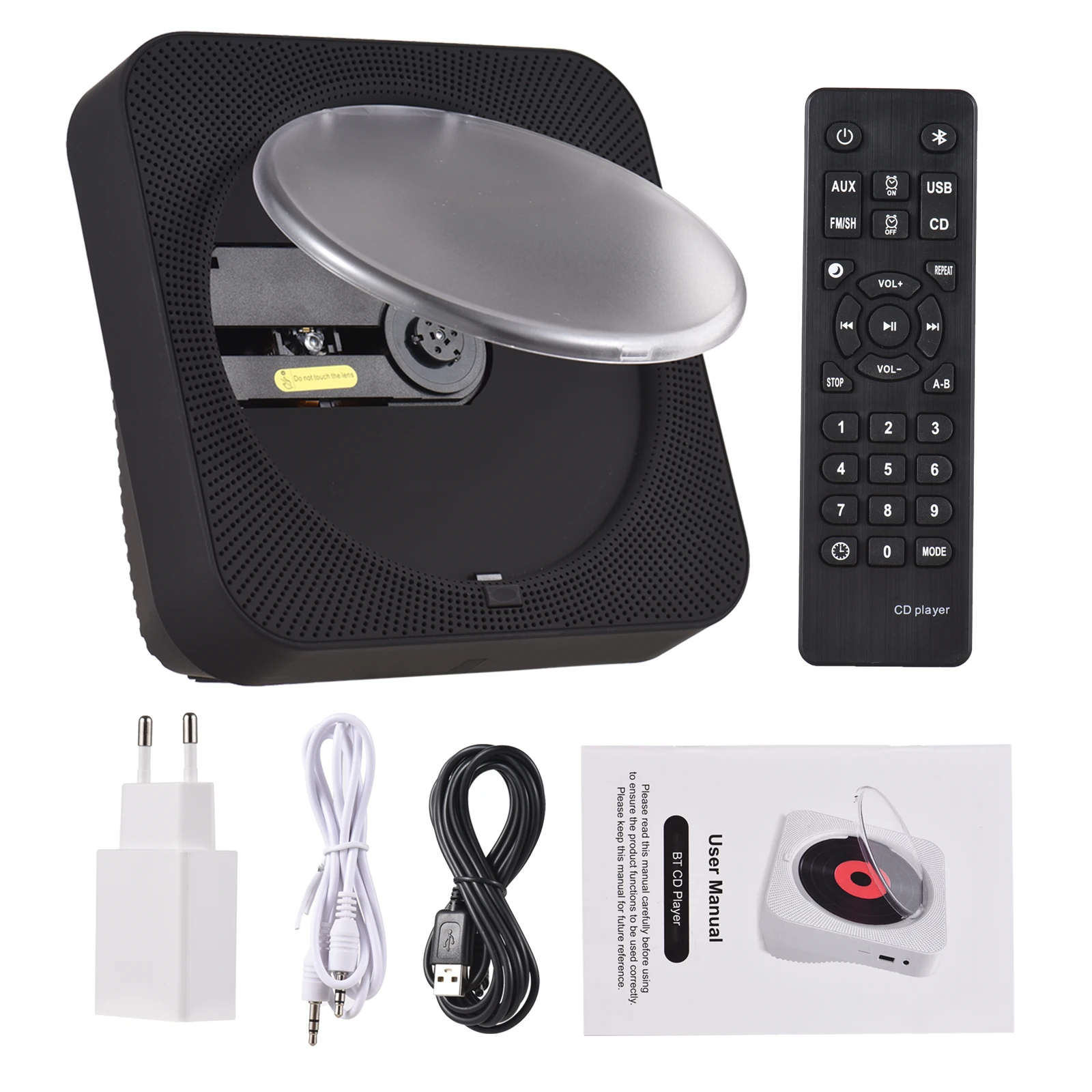 Portable Music Player Fm Radio Desktop Cd Runner With Dustproof Cover Led 6modes A-b Repeat Timer Remote Control