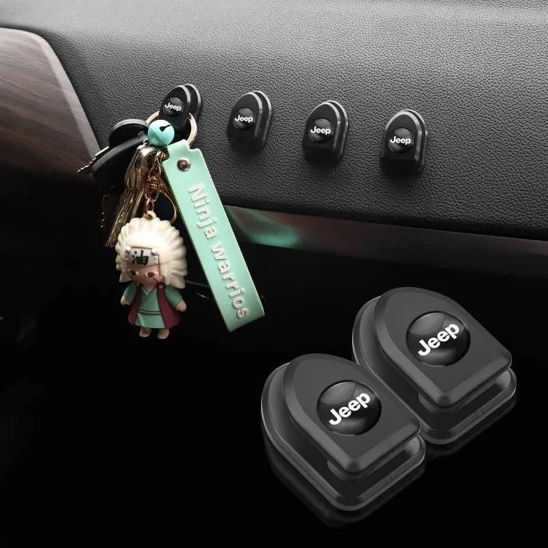 Фото Крючок для логотипа автомобиля Jeep Patriot Cherokee Wrangler Compass Grand Commander Grand Cherokee Renegade, зажим-стикер для кабеля передачи данных телефона №4