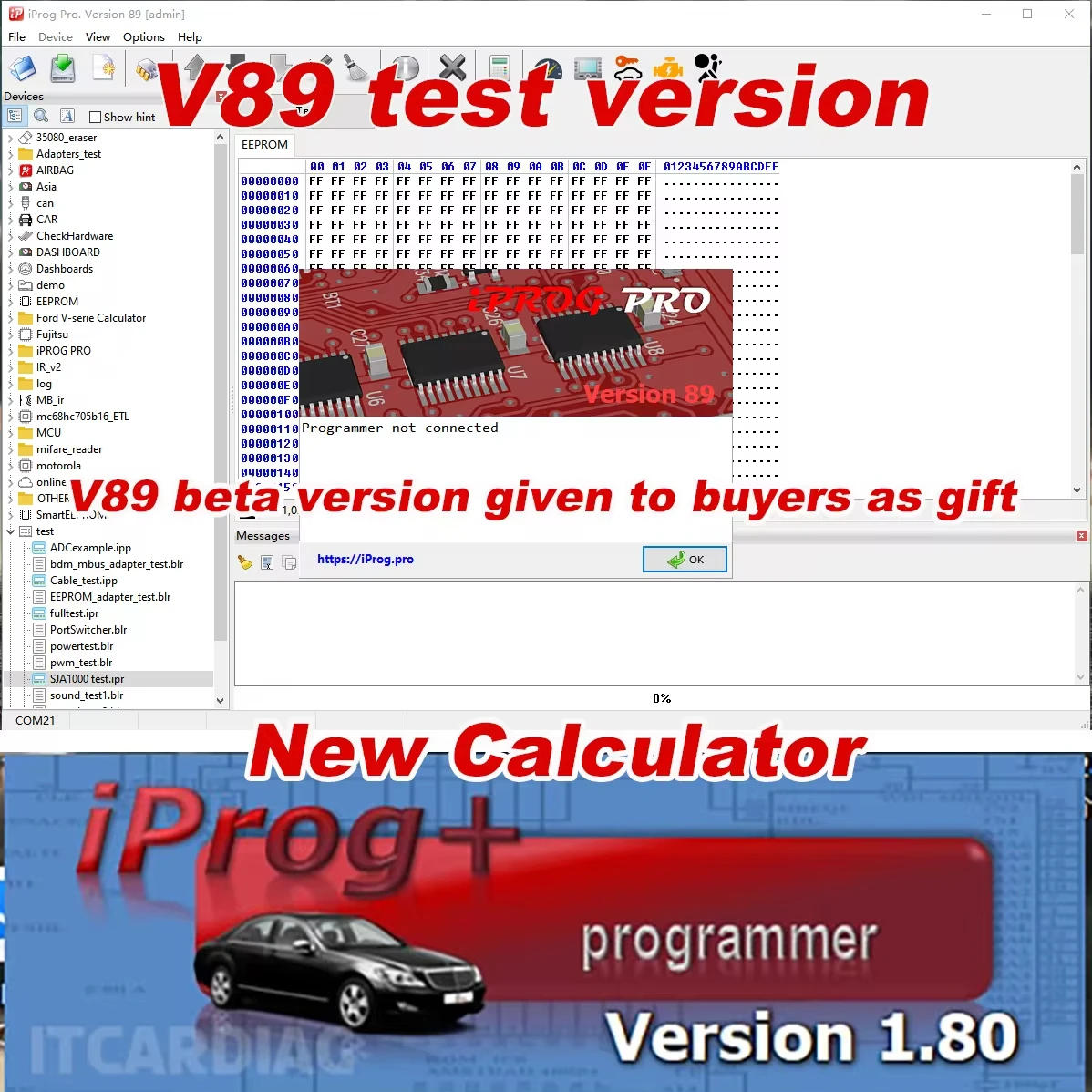 Iprog Pro V87 подарок V89 тест с 7/11 адаптерами для KM/Eeprom IMMO/радио/Подушка безопасности