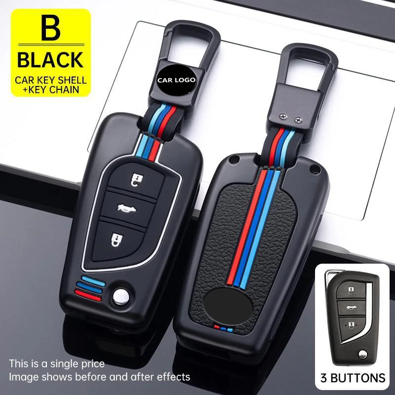 

3 Buttons Galvanized alloy Car Key Cover Case for Toyota Auris Corolla Avensis Verso Yaris Aygo Scion TC IM 2015 2016 Camry RAV4