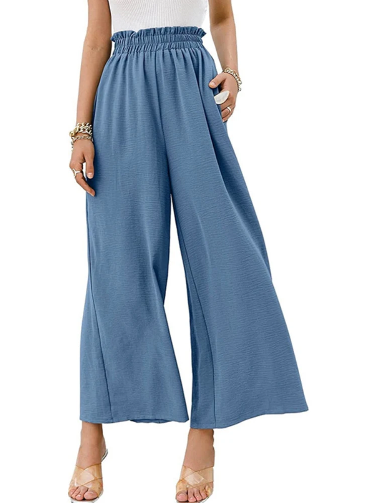 Wide Leg Pants Oversize Spring Summer New Casual Cotton Solid Color High-waisted Loose Casual Trousers Women Clothing Streetwear